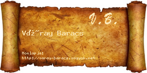 Váray Baracs névjegykártya